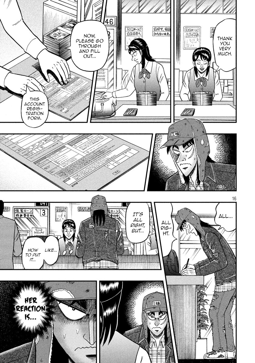 Gambling Outcast Kaiji: The 2.4 Billion Escape Arc - Kaiji Part 6 Chapter 322 page 16 - Chapter 322: Teller Window