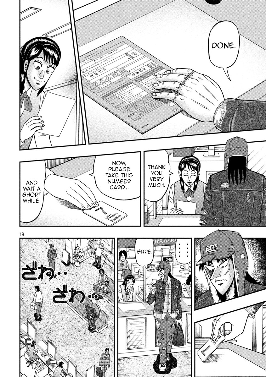 Gambling Outcast Kaiji: The 2.4 Billion Escape Arc - Kaiji Part 6 Chapter 322 page 19 - Chapter 322: Teller Window