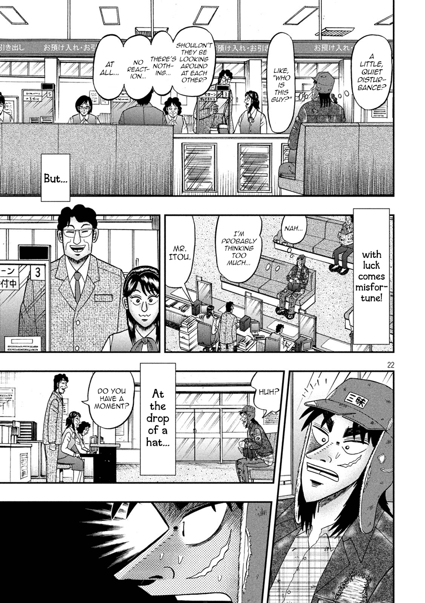 Gambling Outcast Kaiji: The 2.4 Billion Escape Arc - Kaiji Part 6 Chapter 322 page 22 - Chapter 322: Teller Window