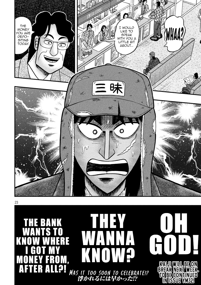Gambling Outcast Kaiji: The 2.4 Billion Escape Arc - Kaiji Part 6 Chapter 322 page 23 - Chapter 322: Teller Window