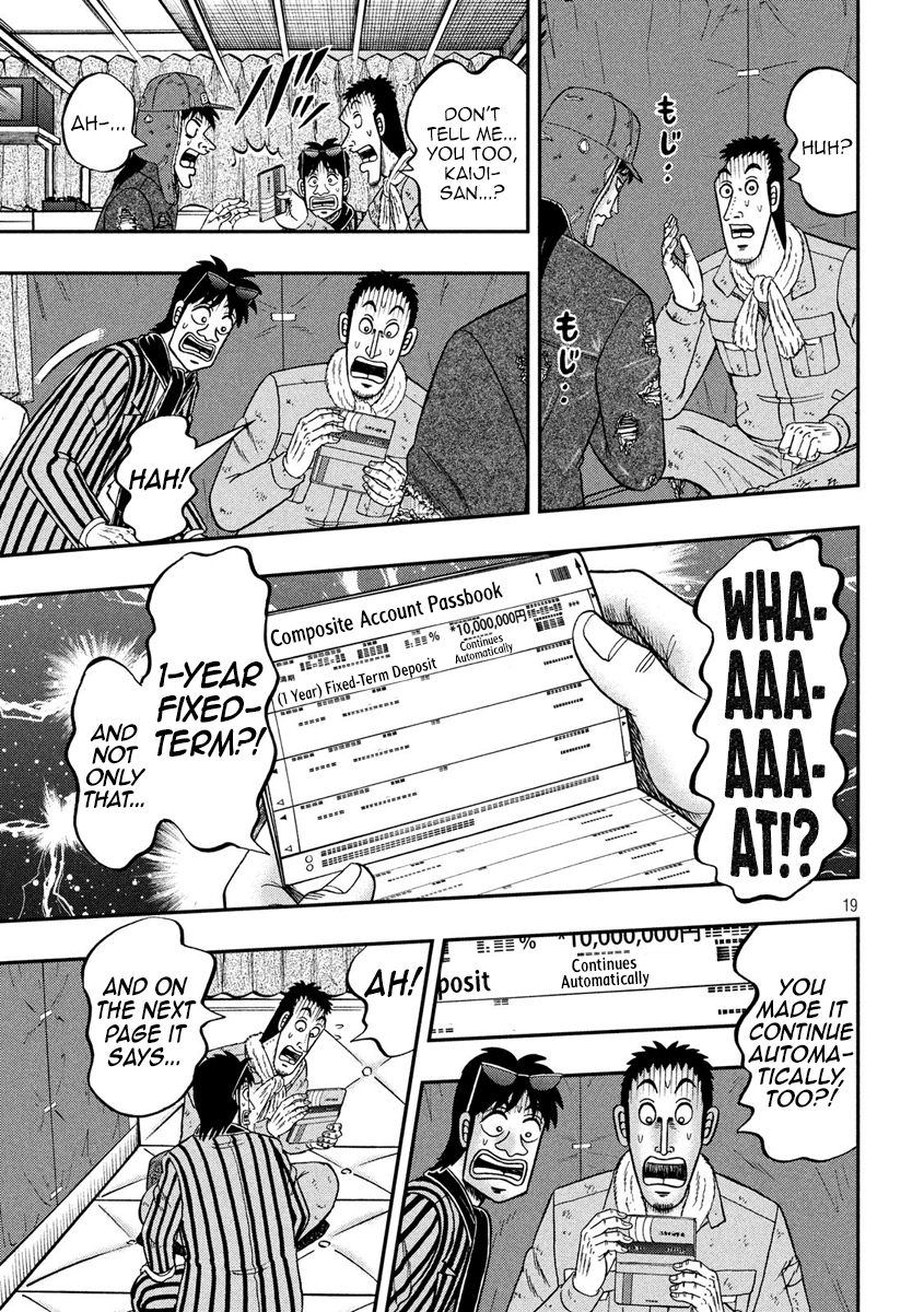 Gambling Outcast Kaiji: The 2.4 Billion Escape Arc - Kaiji Part 6 Chapter 323 page 19 - Chapter 323: Wasteful Spending