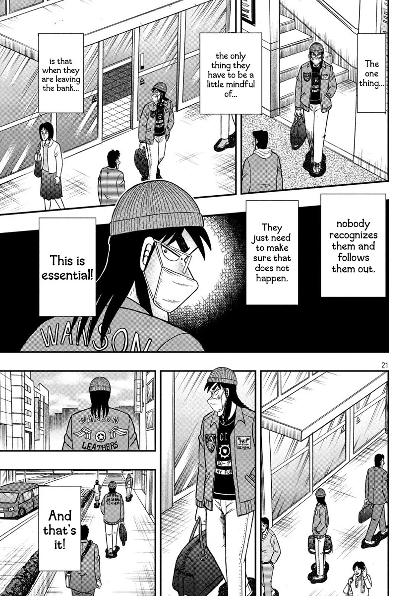 Gambling Outcast Kaiji: The 2.4 Billion Escape Arc - Kaiji Part 6 Chapter 330 page 21 - Chapter 330: Blind Angle
