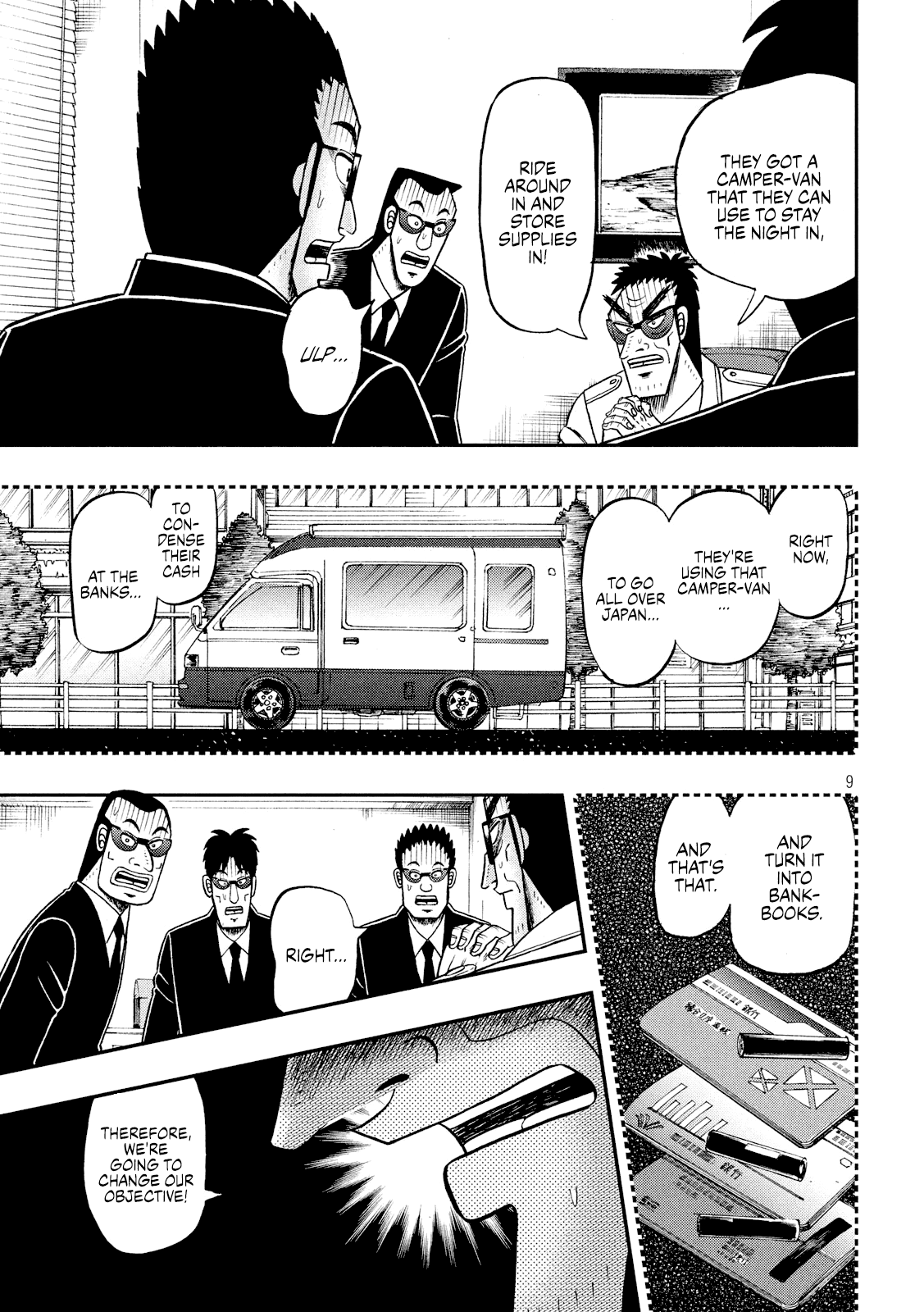 Gambling Outcast Kaiji: The 2.4 Billion Escape Arc - Kaiji Part 6 Chapter 338 page 9 - Chapter 338: Bull's Eye