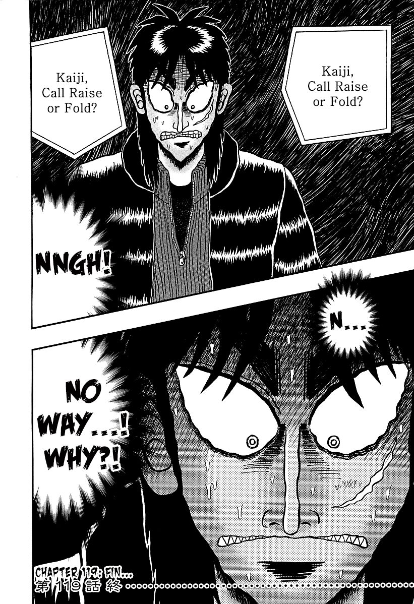 Gambling Outcast Kaiji: The One Poker Arc - Kaiji Part 5 Chapter 119 page 18 - Chapter 119 : Sudden