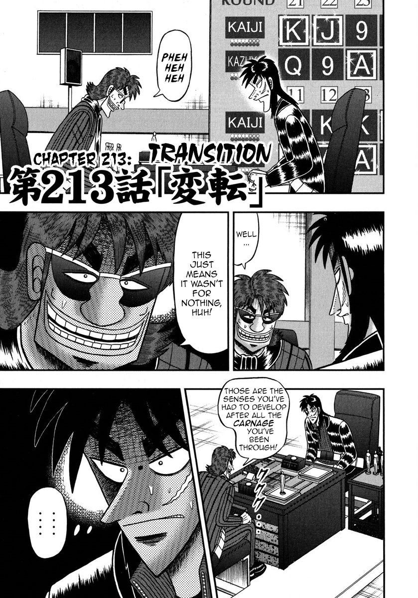 Gambling Outcast Kaiji: The One Poker Arc - Kaiji Part 5 Chapter 213 page 1 - Chapter 213