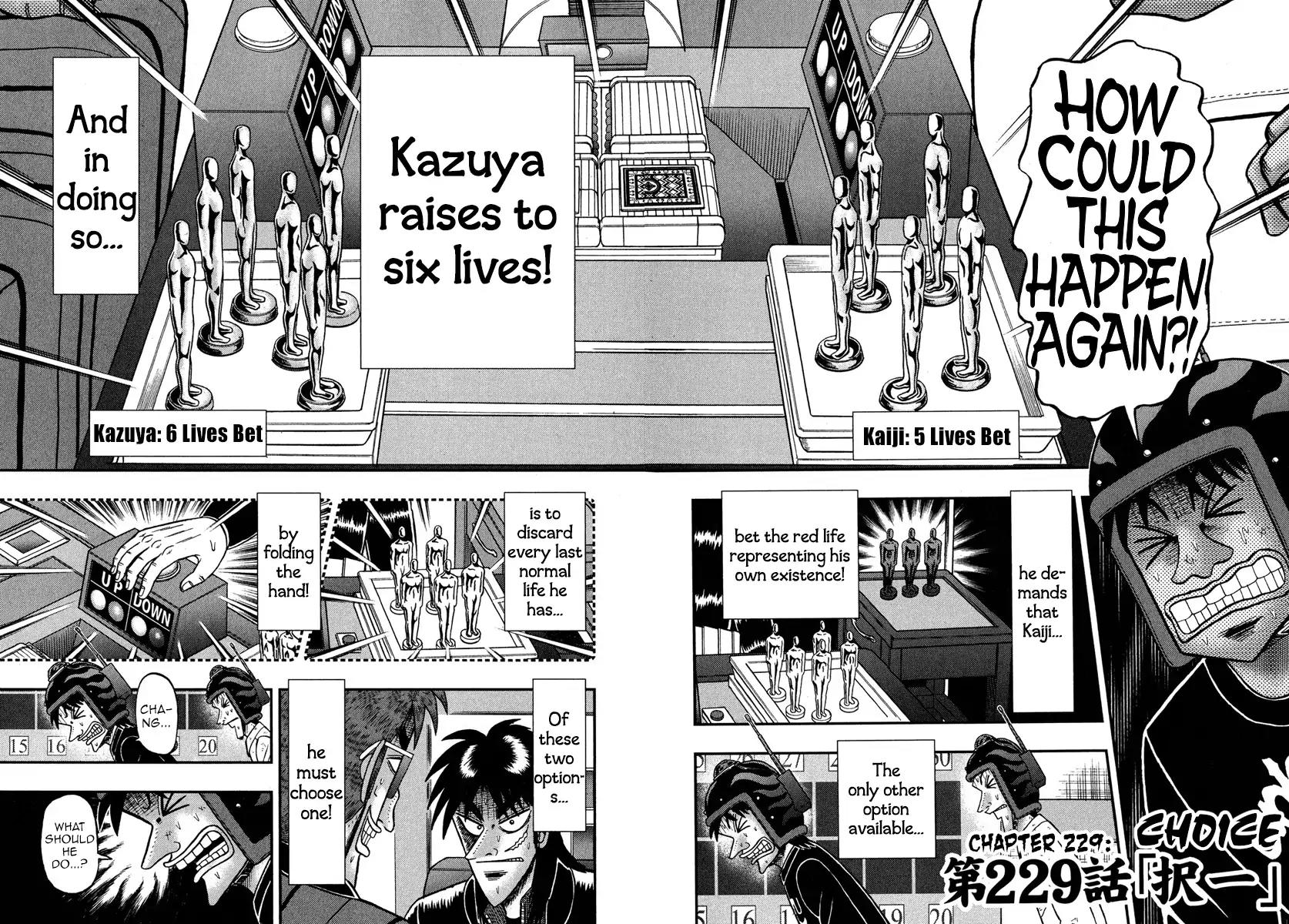 Gambling Outcast Kaiji: The One Poker Arc - Kaiji Part 5 Chapter 229 page 2 - Chapter 229: Choose