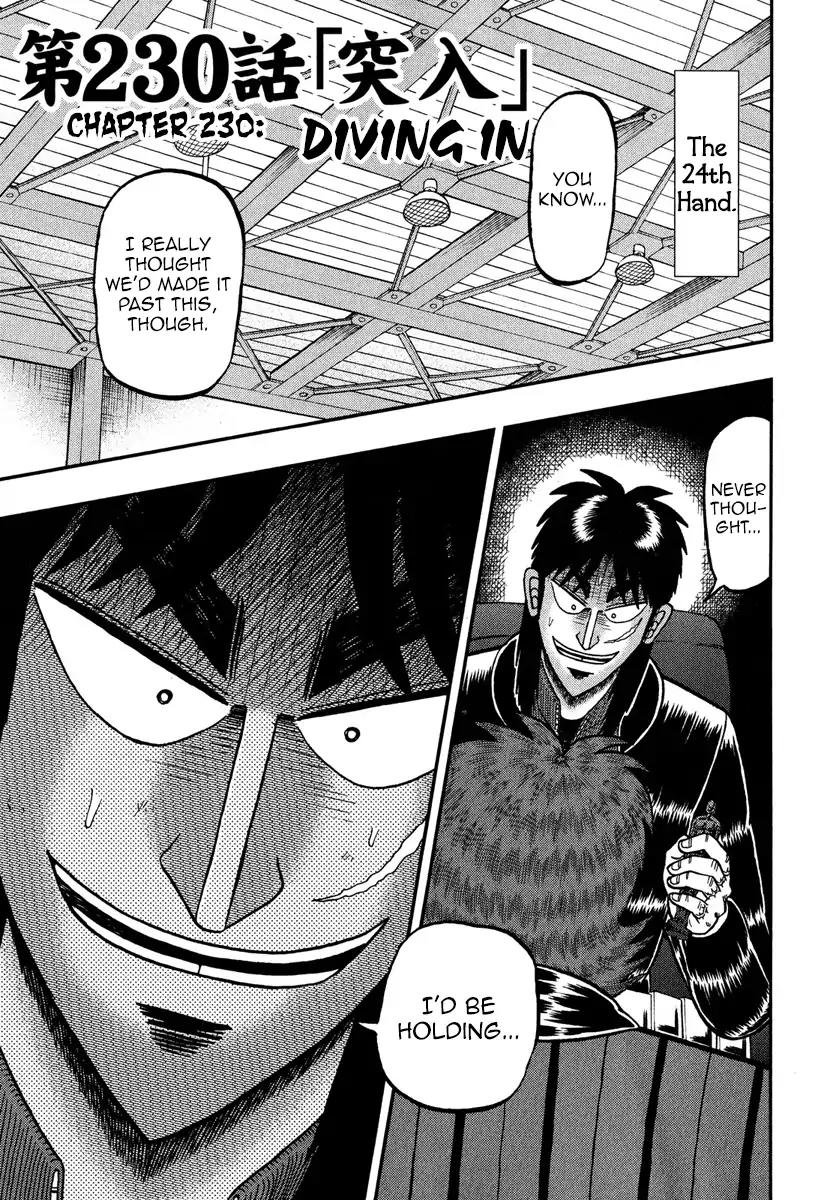 Gambling Outcast Kaiji: The One Poker Arc - Kaiji Part 5 Chapter 230 page 1 - Chapter 230: Diving In