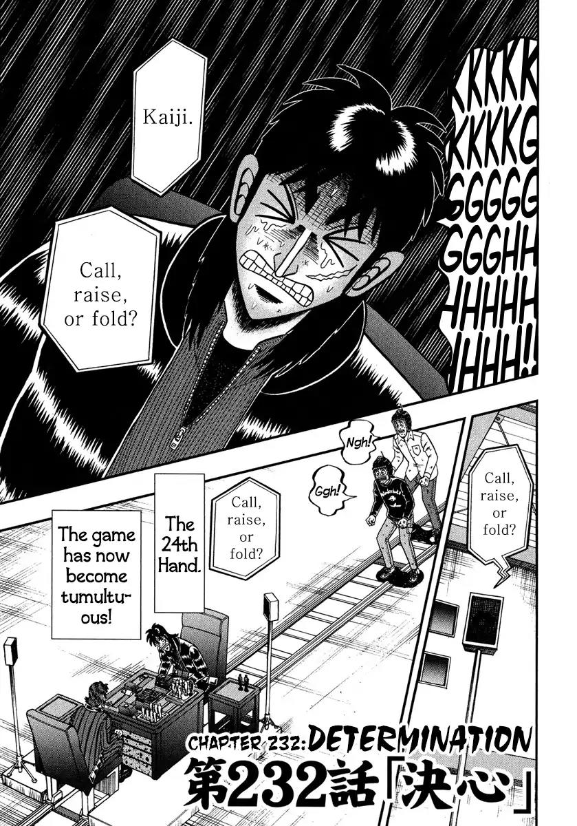 Gambling Outcast Kaiji: The One Poker Arc - Kaiji Part 5 Chapter 232 page 1 - Chapter 232: Determination