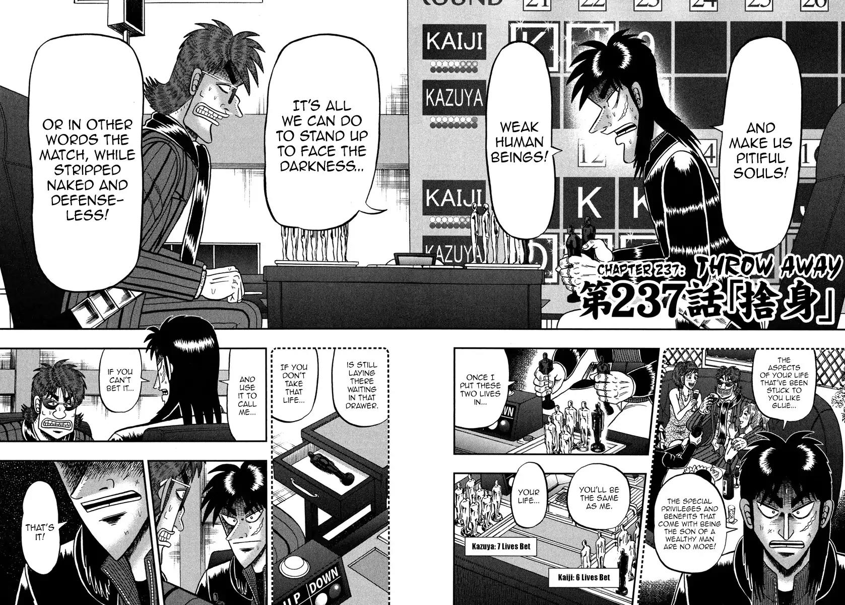 Gambling Outcast Kaiji: The One Poker Arc - Kaiji Part 5 Chapter 237 page 2 - Chapter 237: Throw Away