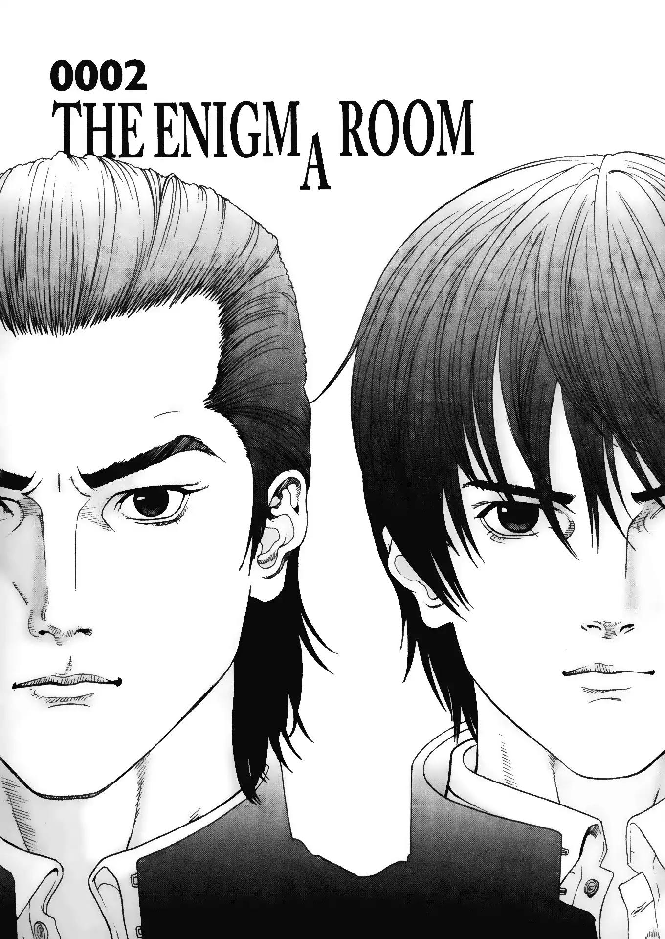 Gantz Chapter 2 page 1 - Chapter 2: Vol.1 0002: The Enigma Room
