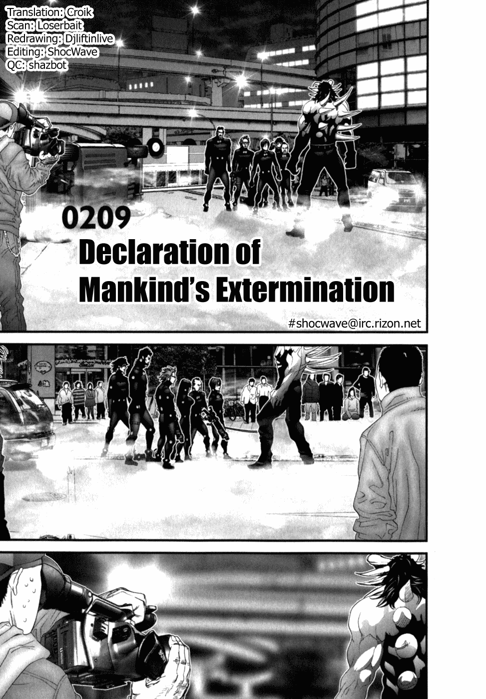 Gantz Chapter 209 page 1 - Chapter 209: Declaration of Mankind's Extermination