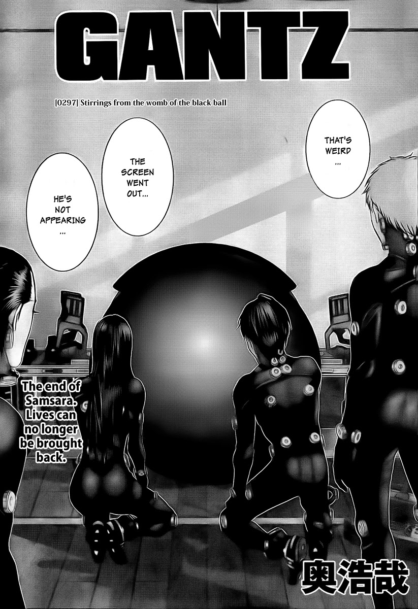 Gantz Chapter 297 page 1 - Chapter 297: Stirrings Within the Black Sphere