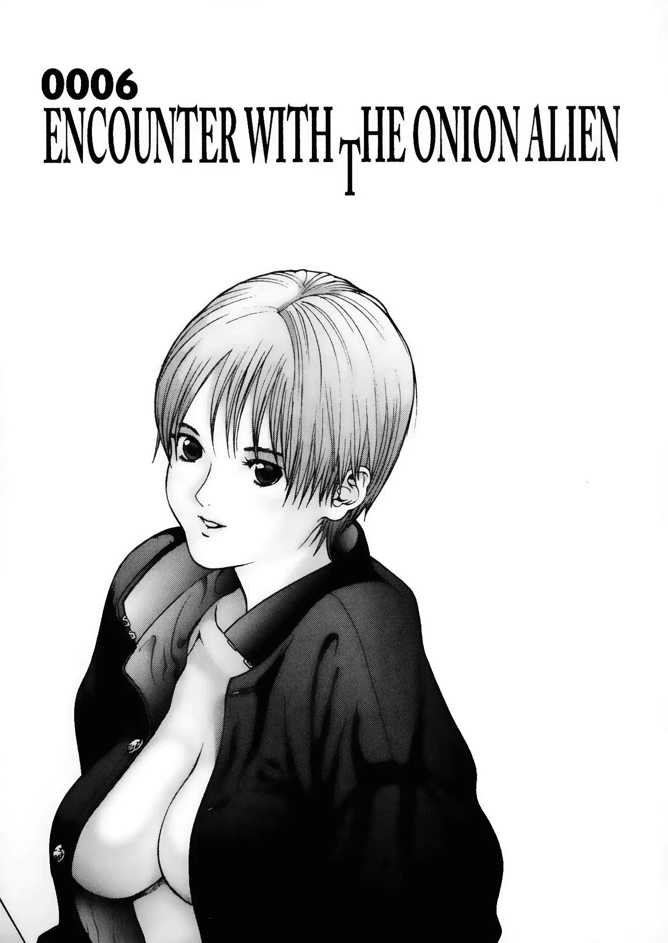 Gantz Chapter 6 page 1 - Chapter 6: Vol.1 0006: Encounter with the Onion Alien
