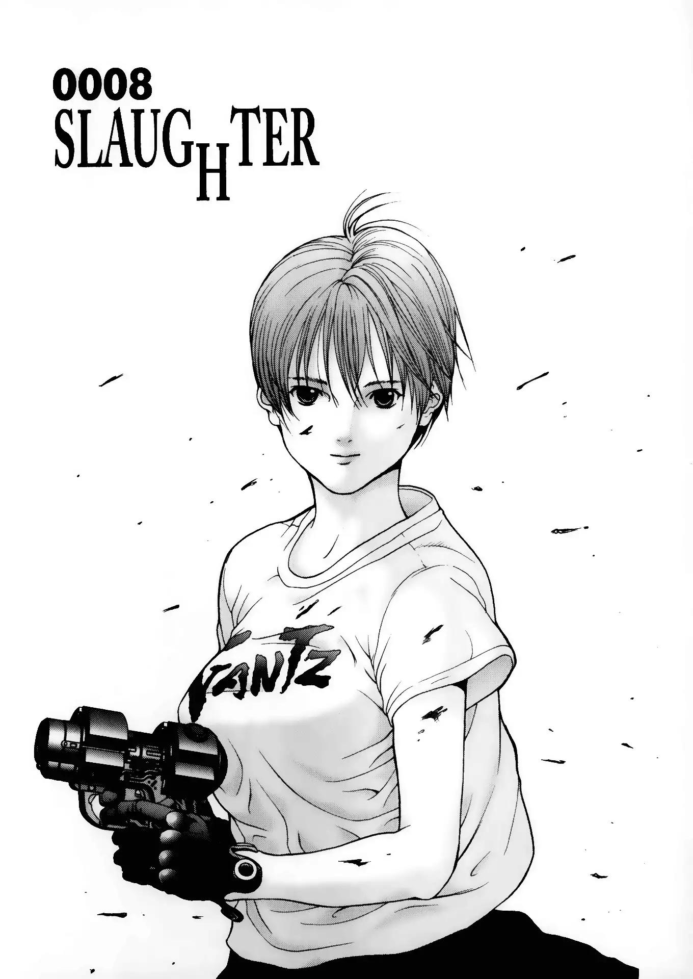 Gantz Chapter 8 page 1 - Chapter 8: Vol.1 0008: Slaughter