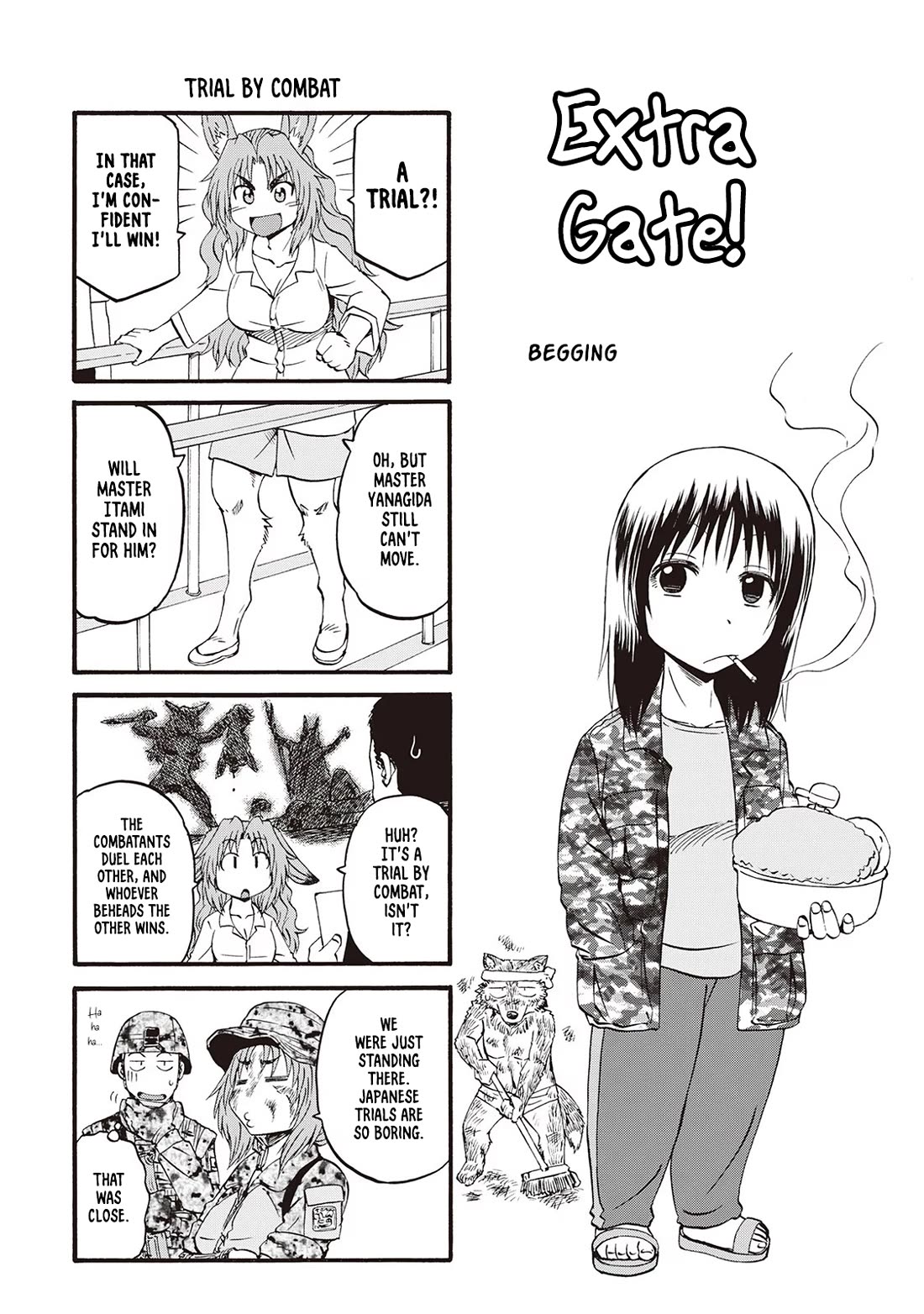 Gate - Jietai Kare no Chi nite, Kaku Tatakeri Chapter 104.6 page 2 - Chapter 104.6: Begging