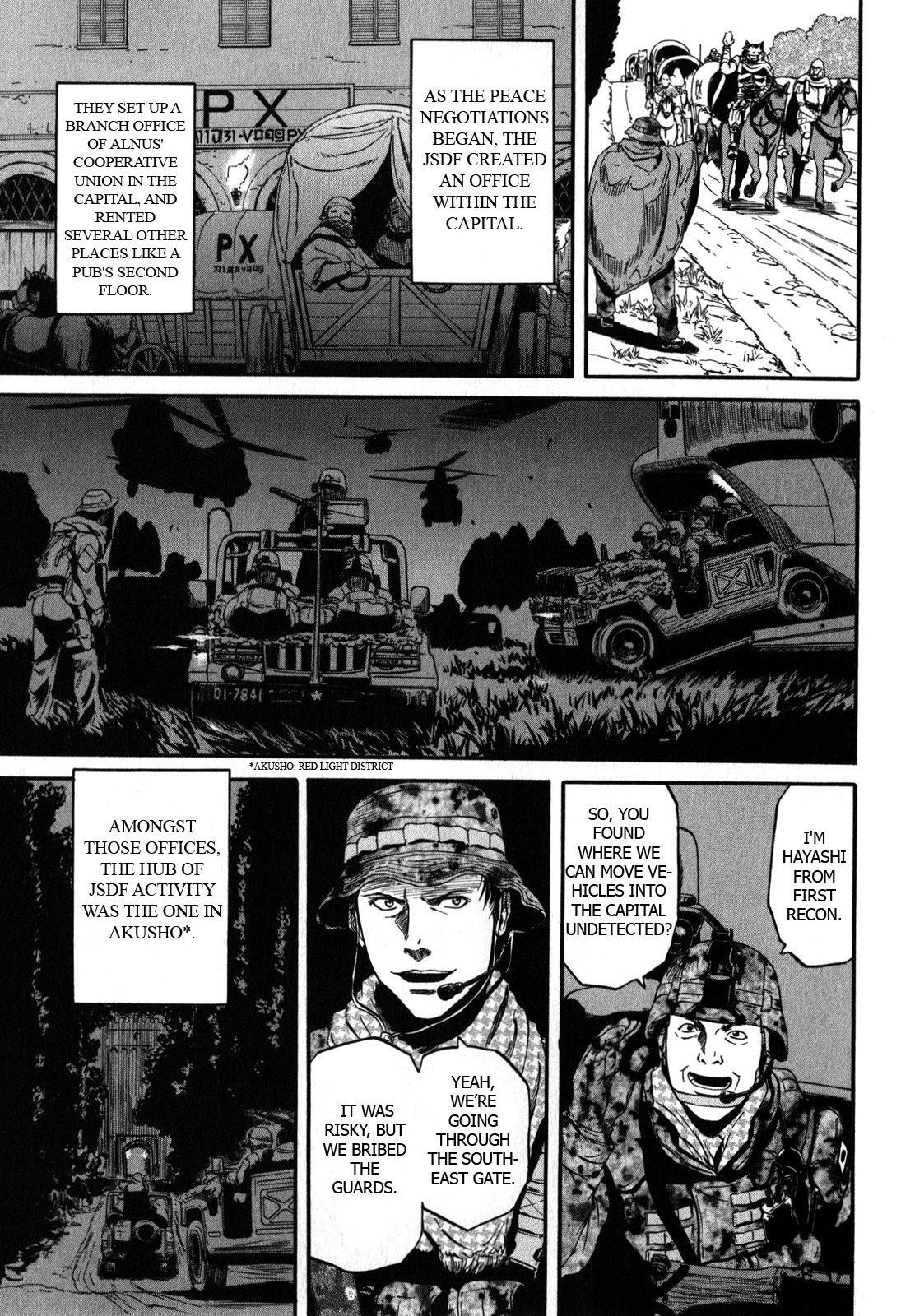 Gate - Jietai Kare no Chi nite, Kaku Tatakeri Chapter 31 page 5 - Chapter 31: Earth Shaking Night