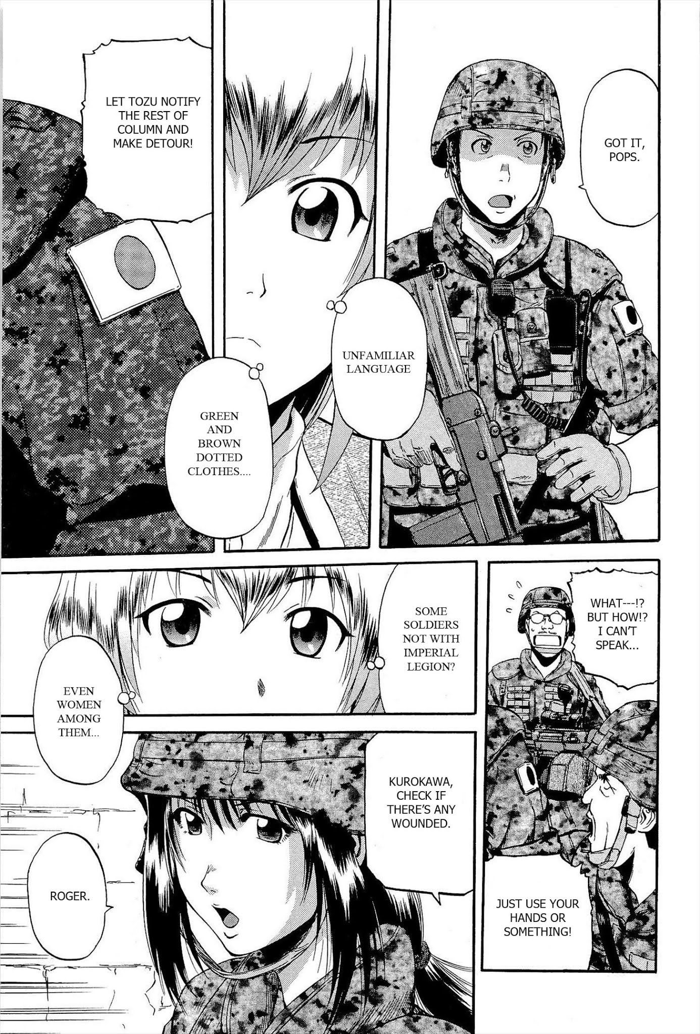 Gate - Jietai Kare no Chi nite, Kaku Tatakeri Chapter 4 page 7 - Chapter 4: Emroy's Apostle