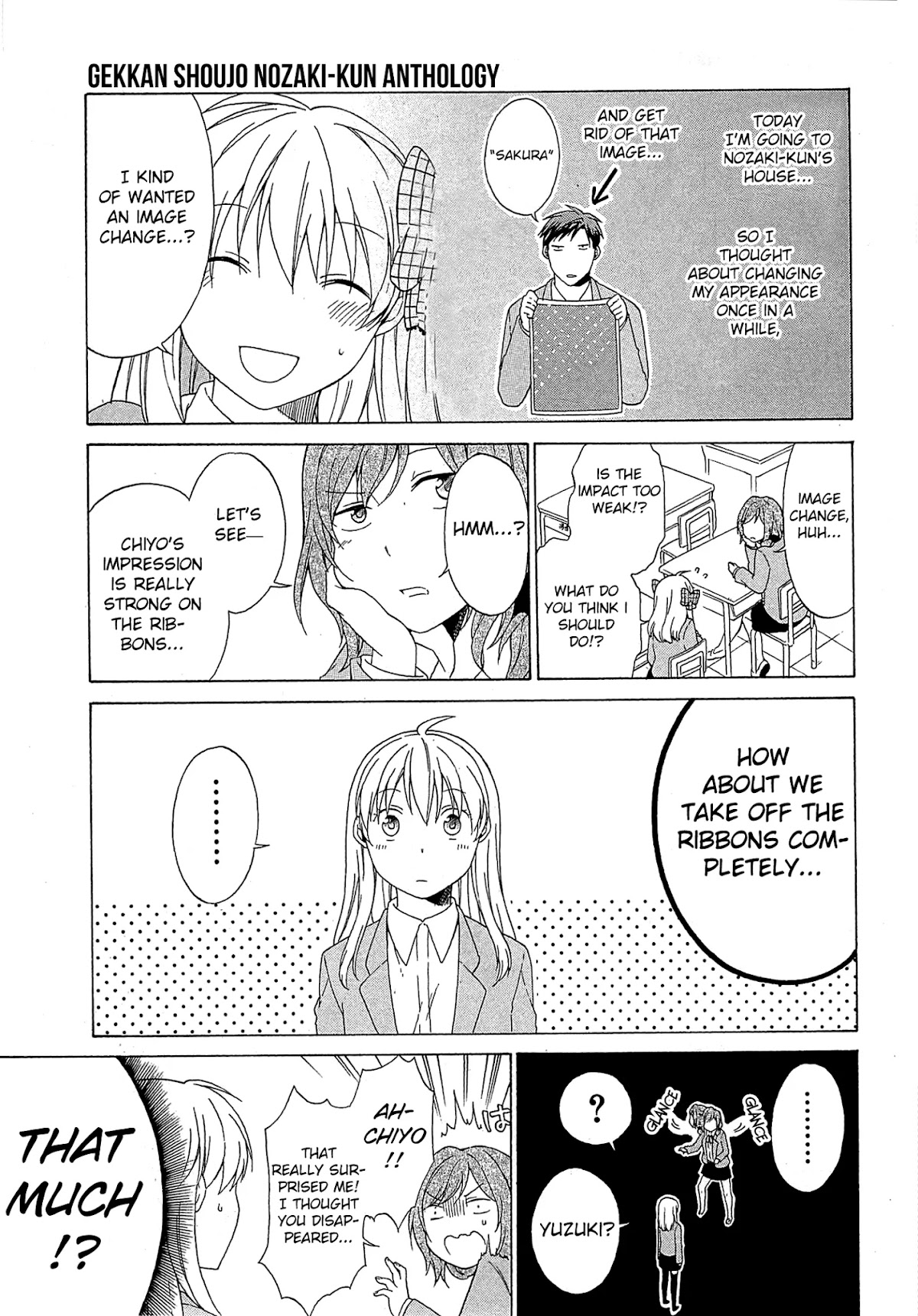 Gekkan Shoujo Nozaki-kun Anthology Chapter 16 page 3 - Chapter 16: Chiyo-chan's Ribbon [END]