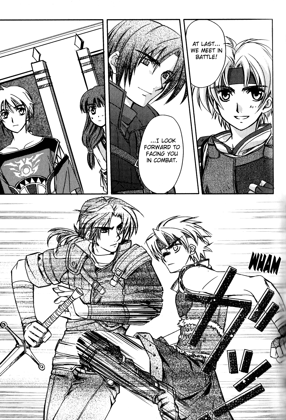 Gensou Suikoden 5 Anthology Chapter 22.2 page 11 - Chapter 22 v2 : Battle of the Good Guys, by Morozumi Junka