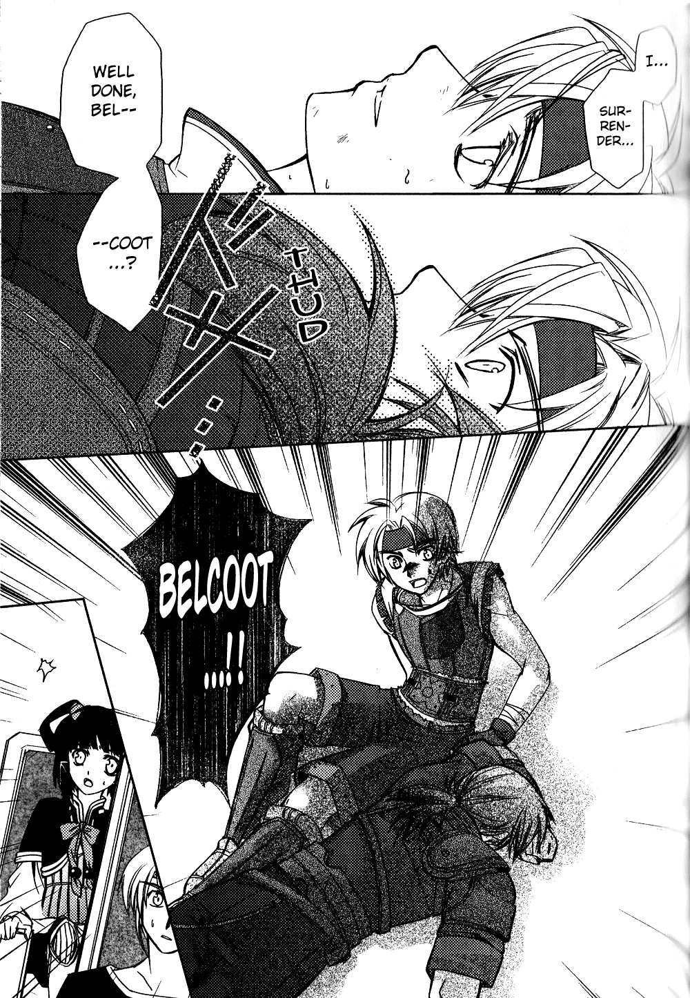 Gensou Suikoden 5 Anthology Chapter 22.2 page 13 - Chapter 22 v2 : Battle of the Good Guys, by Morozumi Junka