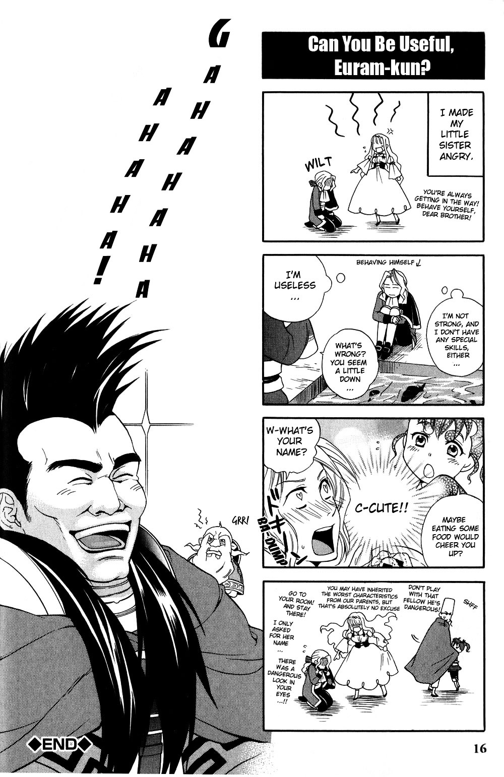Gensou Suikoden V: 4-Koma Manga Chapter 2 page 8 - Chapter 2 : Brighter than the Sun?! That Majestic Shine!, by Suzuka Murasakida