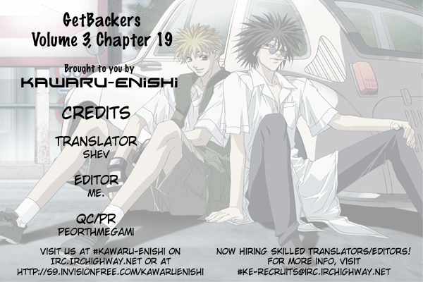 Get Backers Chapter 19 page 21 - Chapter 19: Act IV: Get Back The Sound of Life (2): Play it Again, Gang