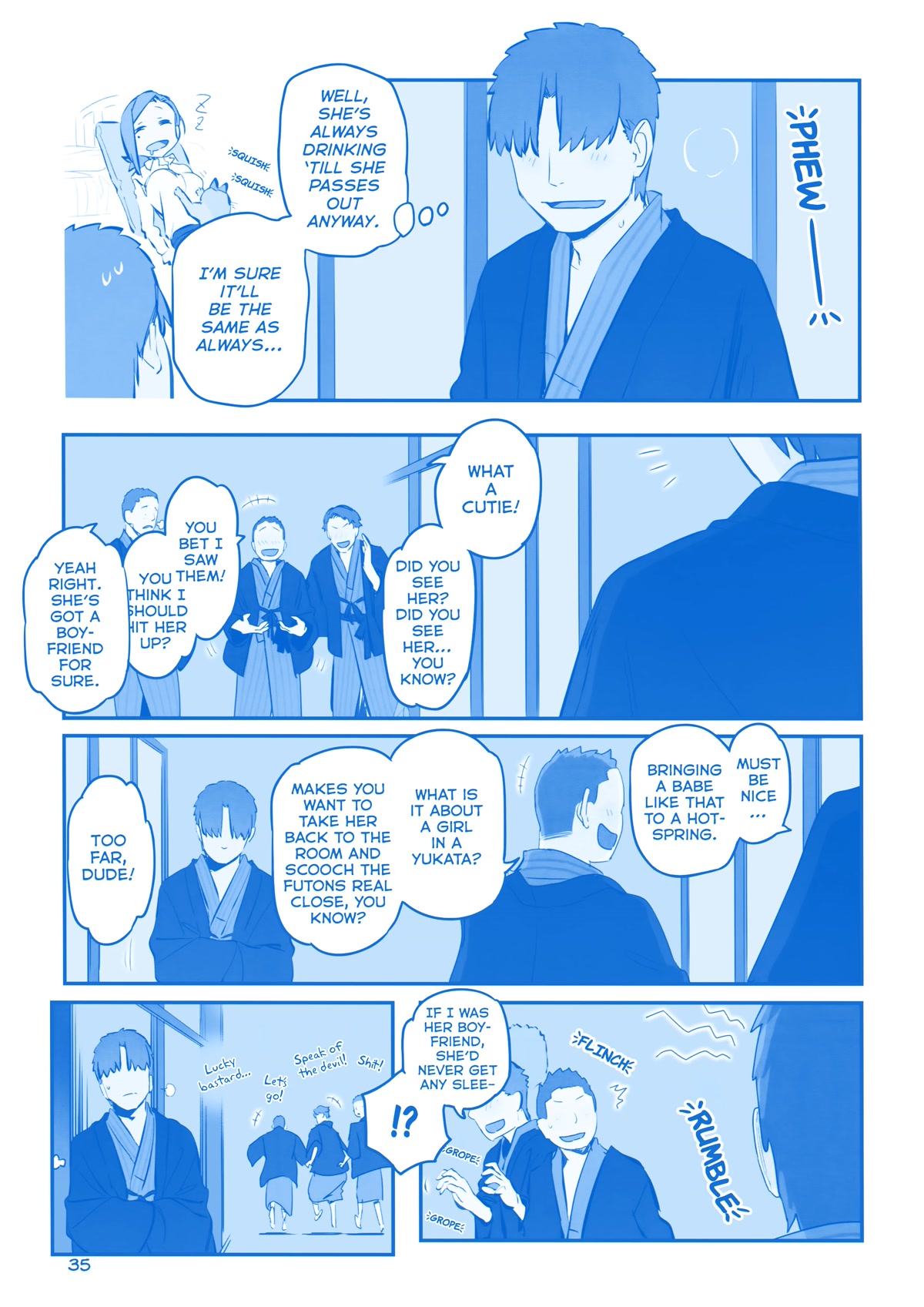 Getsuyoubi no Tawawa Chapter 29 page 7 - Chapter 29: Part IX - Manga: "Kouhai-chan and the Hot Spring"