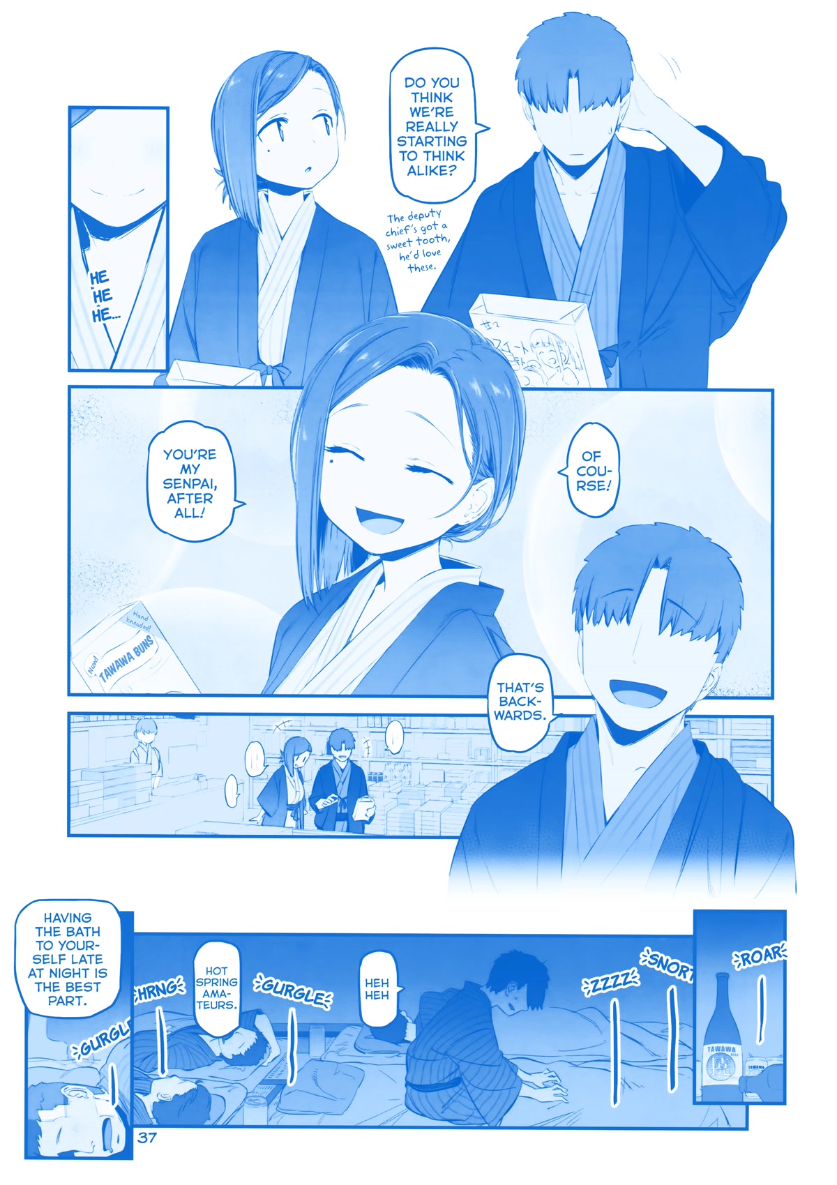 Getsuyoubi no Tawawa Chapter 29 page 9 - Chapter 29: Part IX - Manga: "Kouhai-chan and the Hot Spring"
