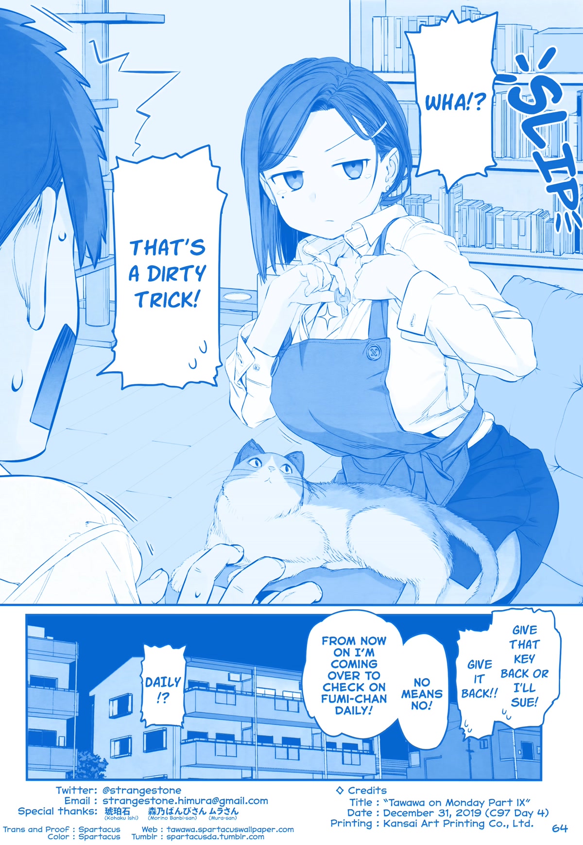 Getsuyoubi no Tawawa Chapter 30 page 12 - Chapter 30: Part IX - Manga: "Kouhai-chan and the Cat"