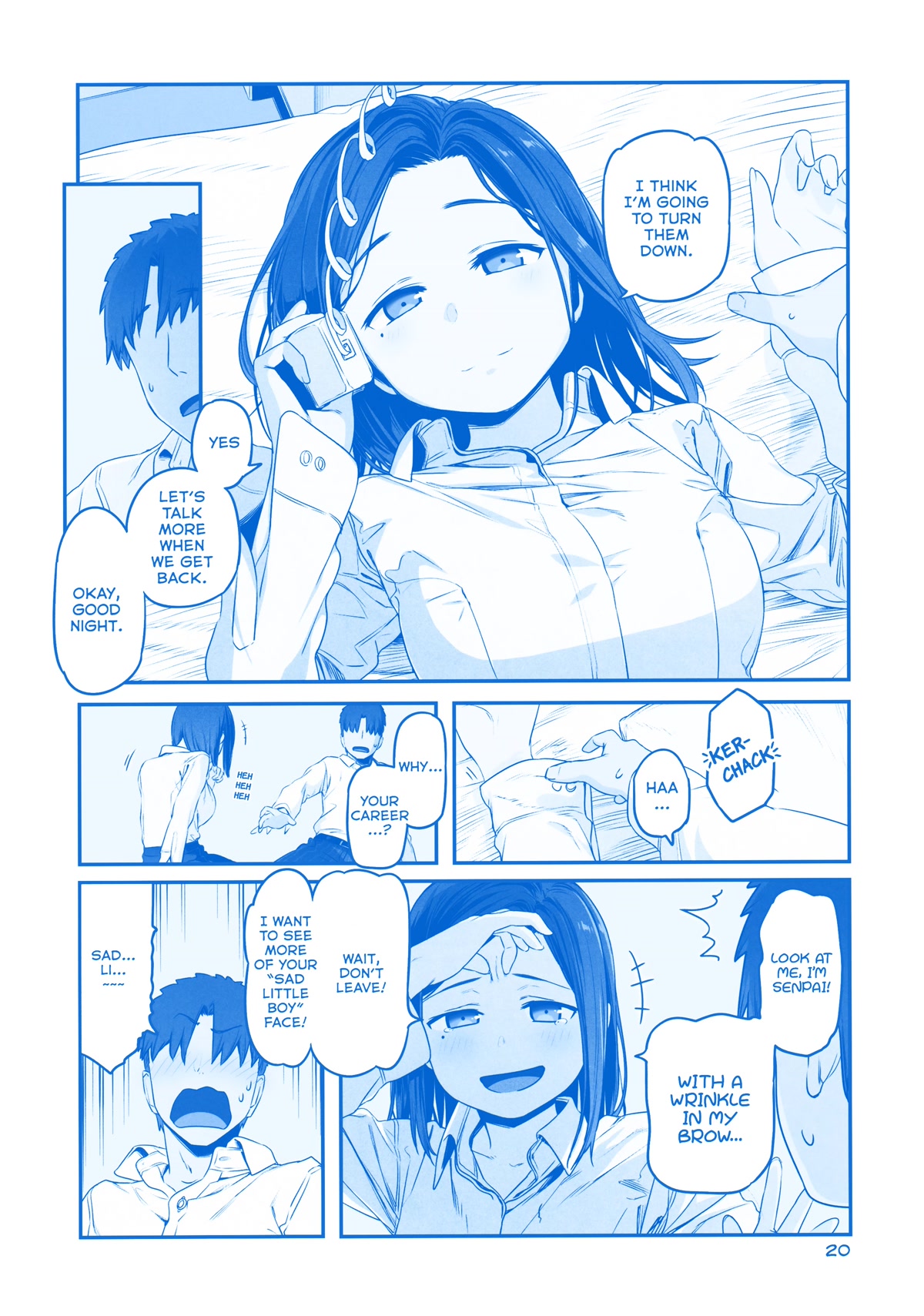 Getsuyoubi no Tawawa Chapter 32 page 19 - Chapter 32: Extra: Unpublished Story: "Business Trip Hotel" (Kouhai-chan)