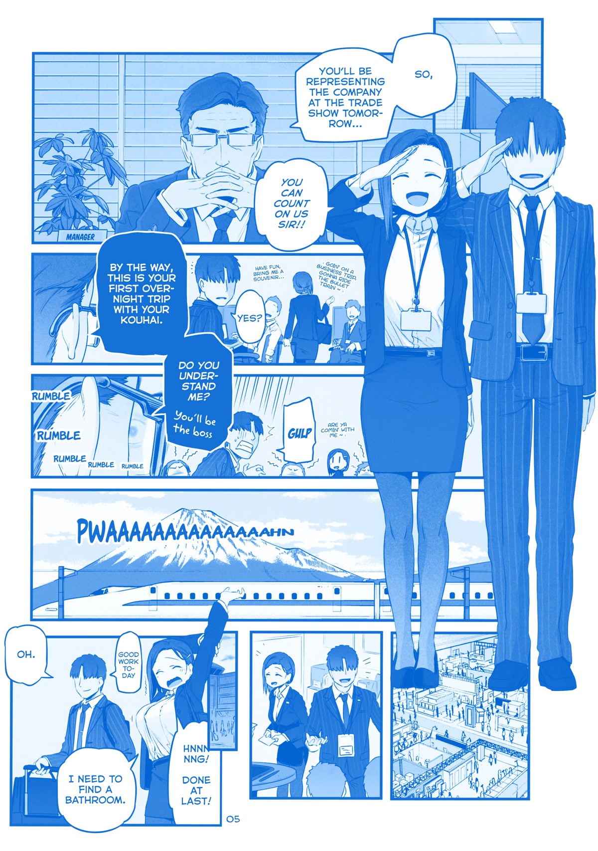 Getsuyoubi no Tawawa Chapter 32 page 4 - Chapter 32: Extra: Unpublished Story: "Business Trip Hotel" (Kouhai-chan)