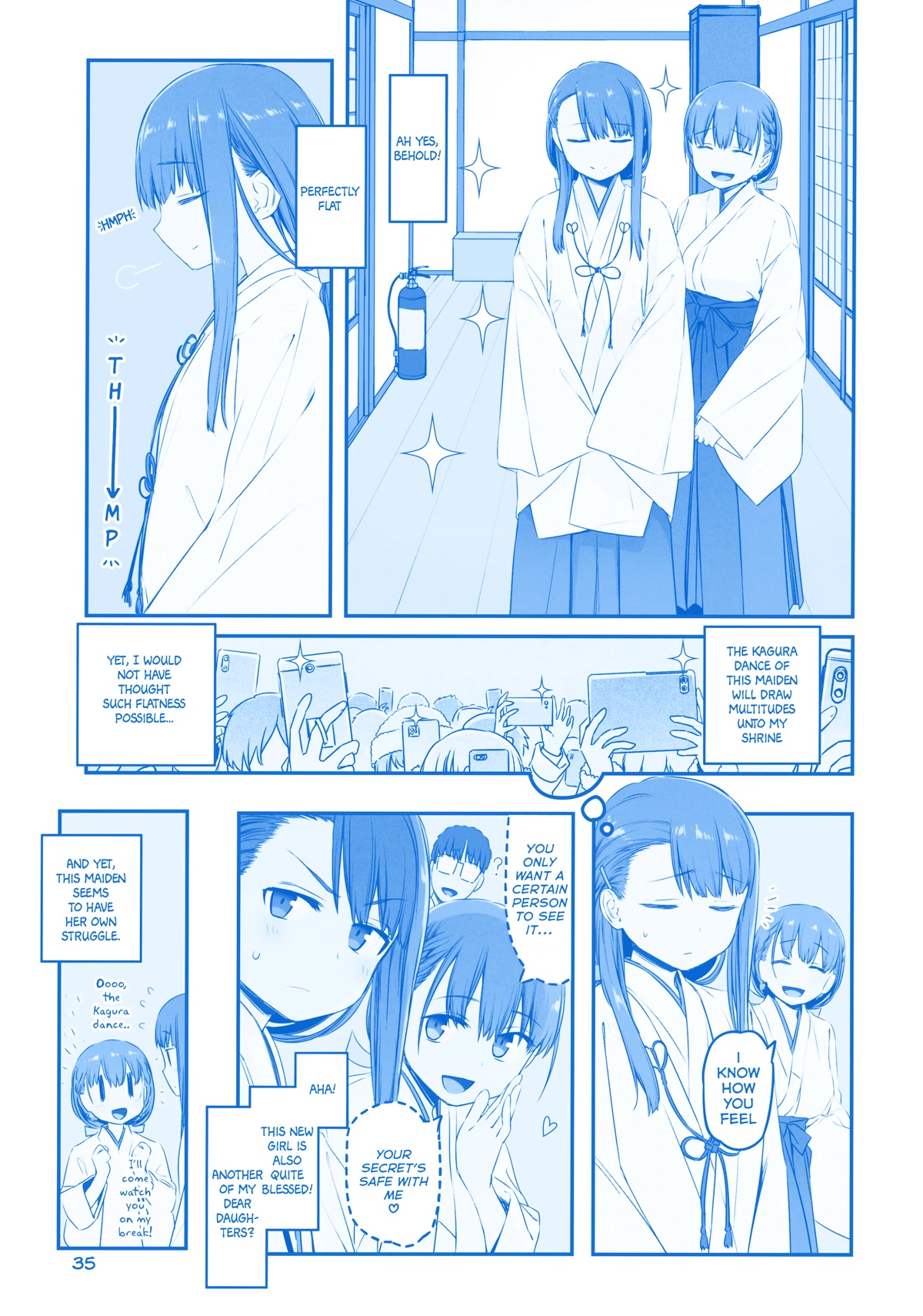 Getsuyoubi no Tawawa Chapter 34 page 4 - Chapter 34: Extra: Unpublished Story: "New Year's Shrine Temp Job" (Ai-chan / Jitome / Maegami)