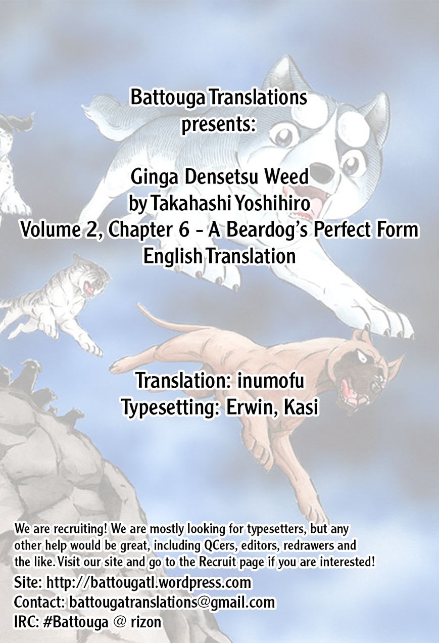 Ginga Densetsu Weed Chapter 16 page 1 - Chapter 16 : A Beardog's Perfect Form