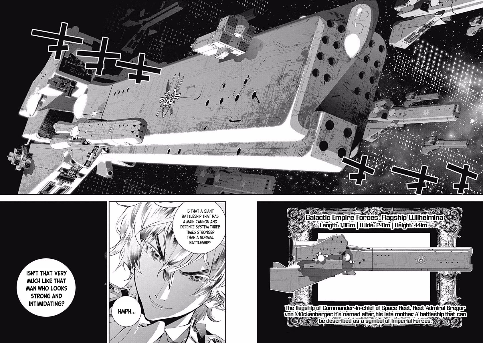 Ginga Eiyuu Densetsu (FUJISAKI Ryu) Chapter 33 page 12 - Chapter 33: Vice Admiral Reinhard von Müsel - The Third Battle of Tiamat; Departure ~ The Empire Forces Flagship Wilhelmina