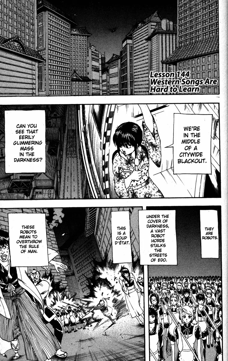 Gintama Chapter 144 page 1 - Chapter 144 : Western Songs Are Hard to Learn