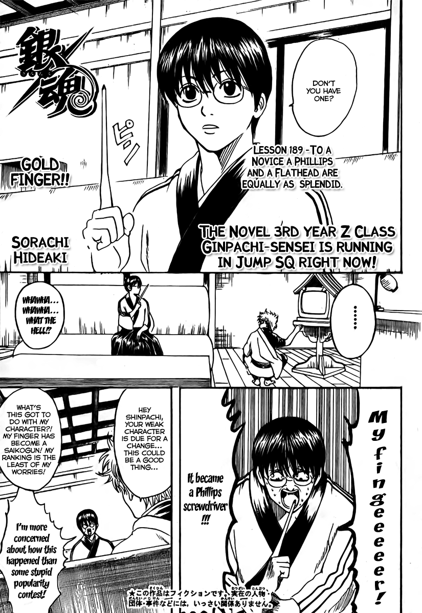 Gintama Chapter 189 page 3 - Chapter 189: To a novice a phillips and a flathead are equally as splendid