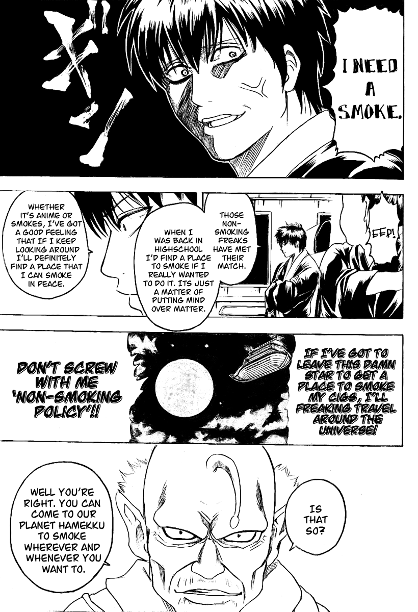 Gintama Chapter 202 page 10 - Chapter 202: A Cigarette Box With Only Two Cigarettes In It Smells A Lot Like A Guy Who Walks Into A Room With The Scent Of Horse Dung