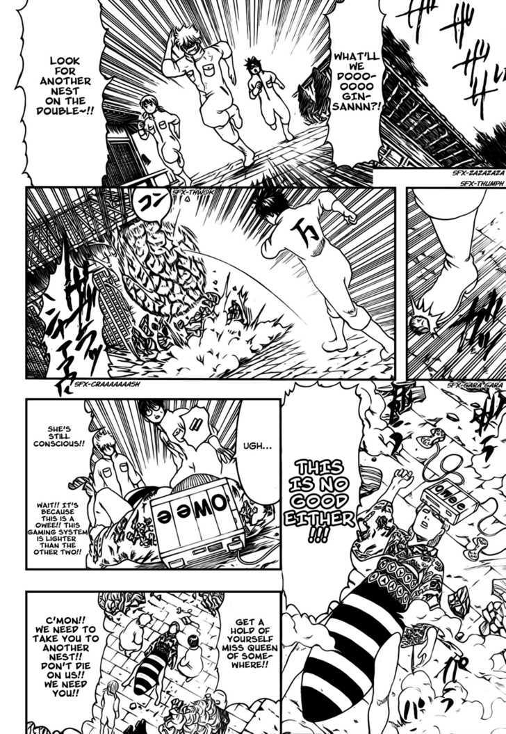 Gintama Chapter 269 page 17 - Chapter 269 : It's only a superstition that bees stings go away when you piss on them. In reality it's just a great way to get germs, so be careful!