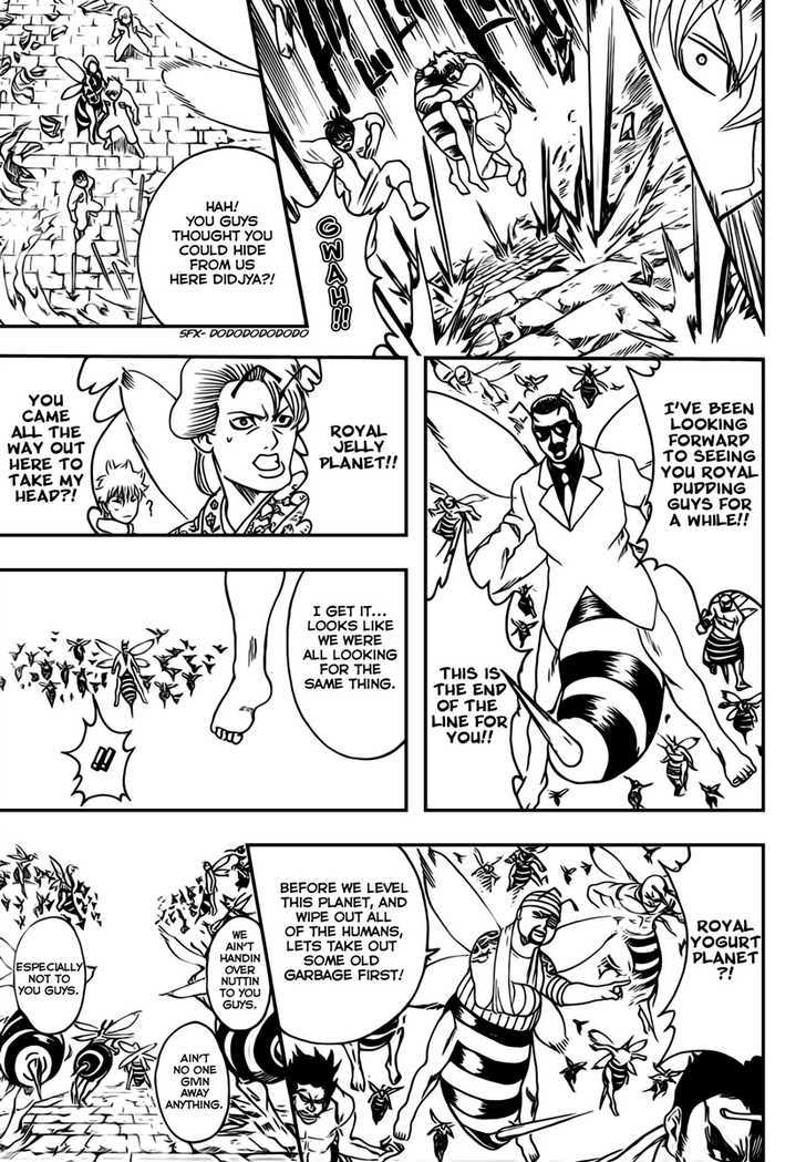 Gintama Chapter 269 page 18 - Chapter 269 : It's only a superstition that bees stings go away when you piss on them. In reality it's just a great way to get germs, so be careful!