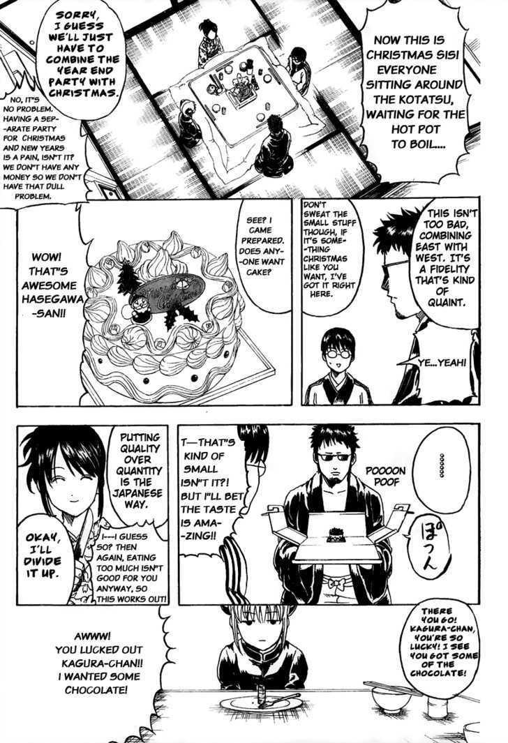 Gintama Chapter 290 page 5 - Chapter 290 : The Red on Santa is probably blood.