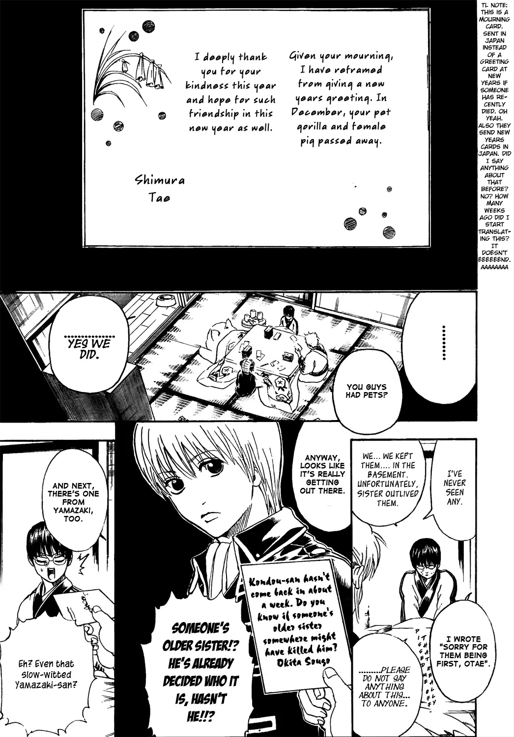 Gintama Chapter 294 page 13 - Chapter 294 : Do New Years Cards with Calligraphy Pens