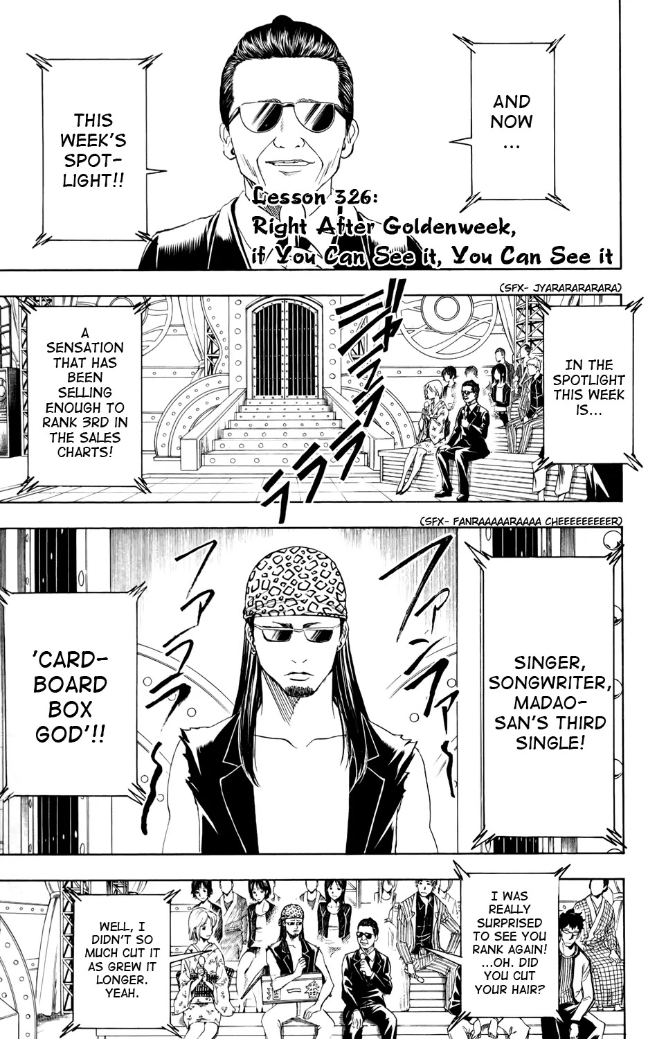 Gintama Chapter 326 page 1 - Chapter 326 : Right after Goldenweek Ends, if You Can See It, You Can See It