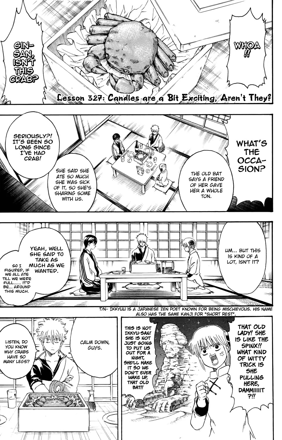 Gintama Chapter 327 page 1 - Chapter 327 : Candles Are a Bit Exciting Aren't They?