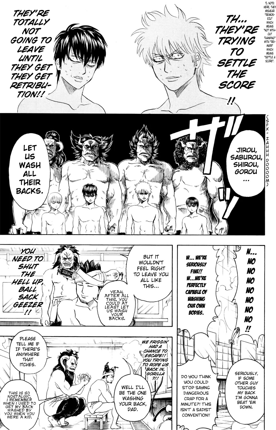 Gintama Chapter 335 page 12 - Chapter 335 : If Camilla Fans And Vidal Sasoon Fans And Timote Fans All Wash Each Others Backs, They're One
