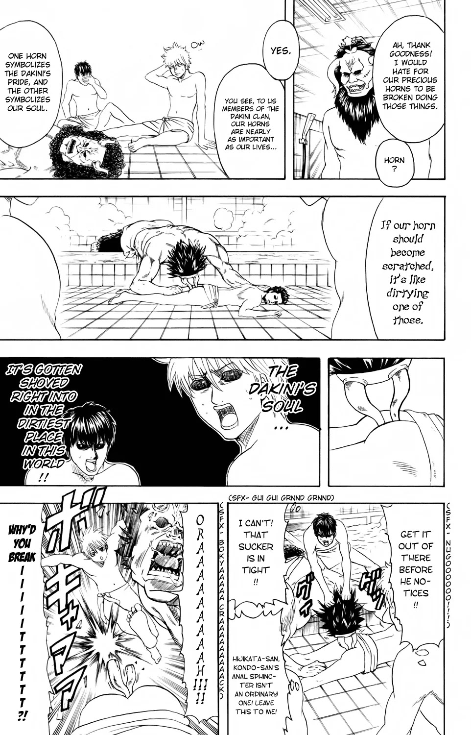 Gintama Chapter 335 page 22 - Chapter 335 : If Camilla Fans And Vidal Sasoon Fans And Timote Fans All Wash Each Others Backs, They're One