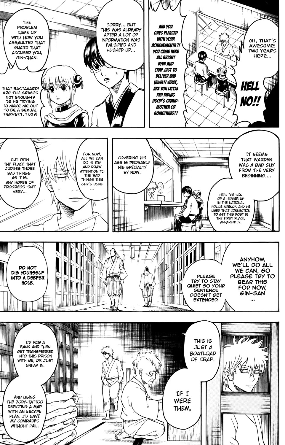 Gintama Chapter 340 page 5 - Chapter 340 : Sure Prison Break Season, Two Still Had Some Prison Breaking, But Then It Was The Prison That Is This Rotten Society So You Can still Call It Prison Break