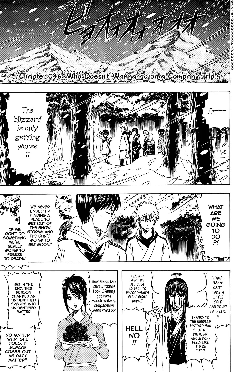Gintama Chapter 346 page 1 - Chapter 346 : We Can't Take a Company Vacation There!!