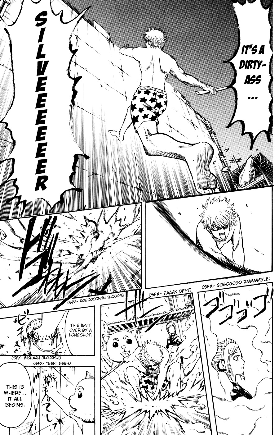 Gintama Chapter 373.2 page 15 - Chapter 373 (v2) : Continuation - Nobody With a Straight Perm is a Bad Guy
