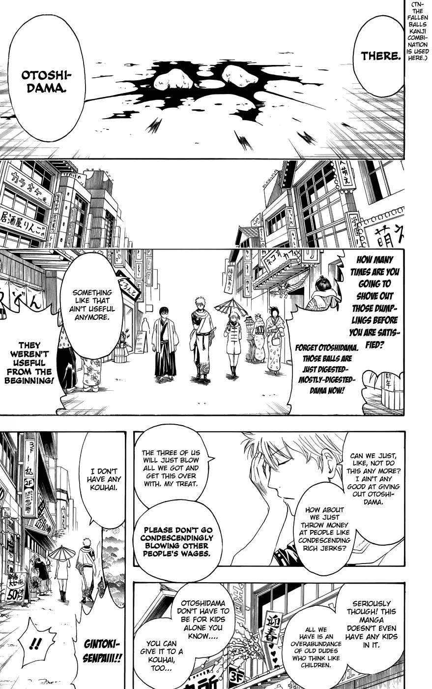 Gintama Chapter 382 page 13 - Chapter 382 : Otoshidama's Compatibility with Dirty Jokes is Outstanding
