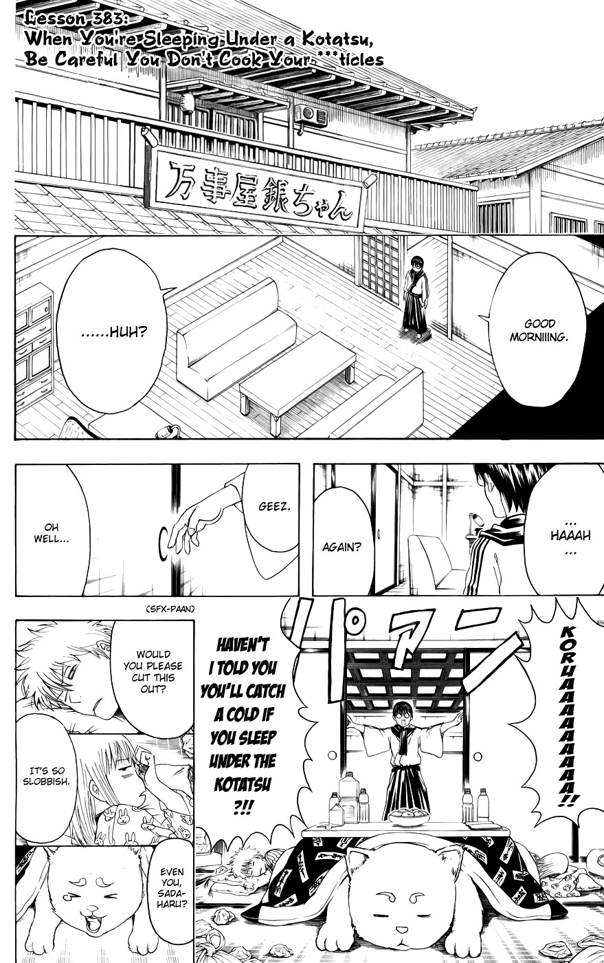 Gintama Chapter 383 page 2 - Chapter 383: When You're Sleeping Under a Kotatsu, Be Careful You Don't Cook Your ...tama